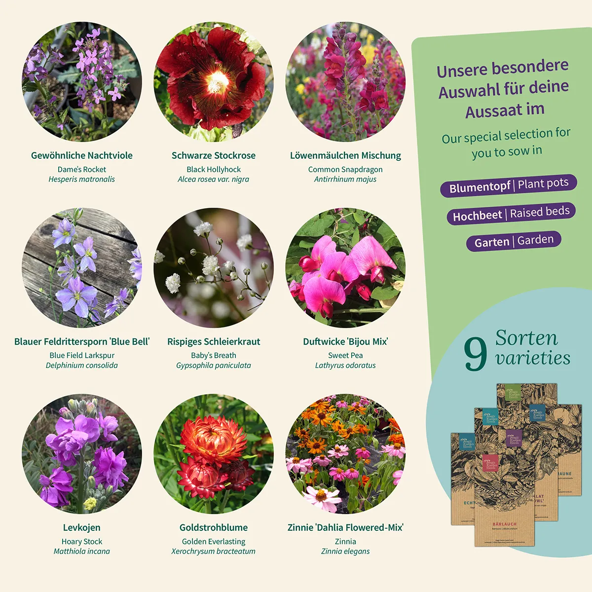 Blumen Nostalgie wie aus Großmutters Garten - Samenset Nr. 5